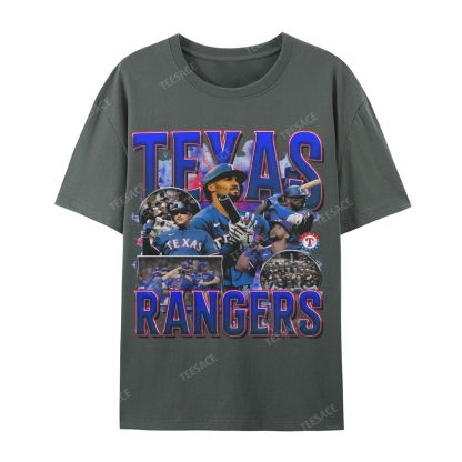 Casual Short Sleeve T-Shirt Texas Rangers World Series Tee