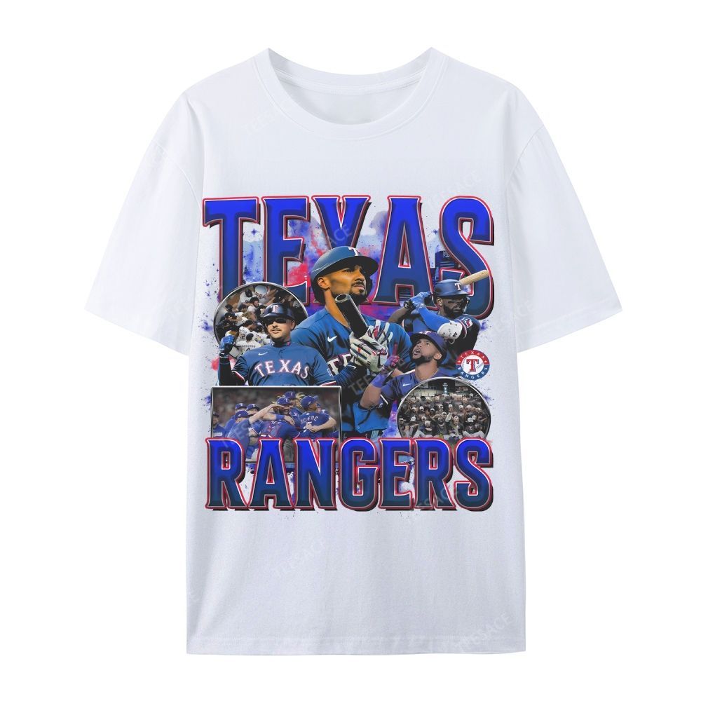 Casual Short Sleeve T-Shirt Texas Rangers World Series Tee