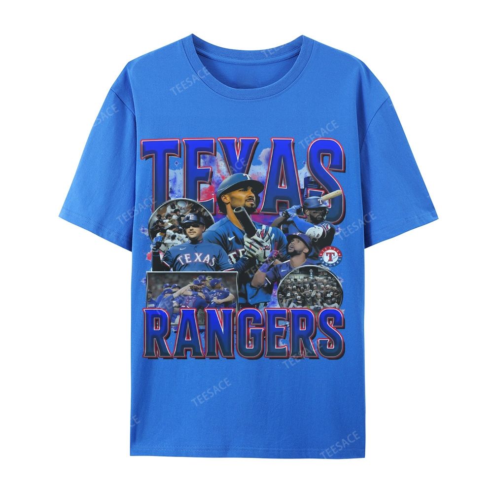 Casual Short Sleeve T-Shirt Texas Rangers World Series Tee