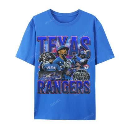 Casual Short Sleeve T-Shirt Texas Rangers World Series Tee