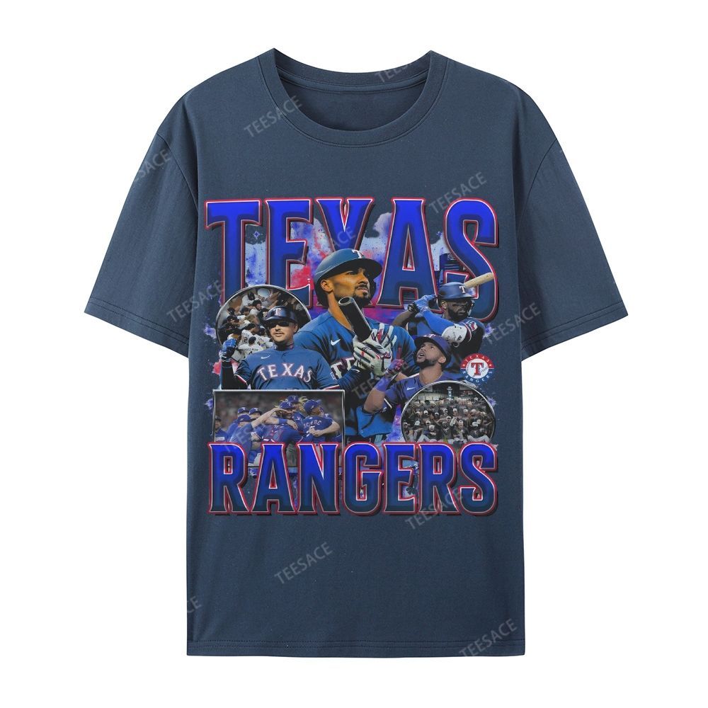 Casual Short Sleeve T-Shirt Texas Rangers World Series Tee
