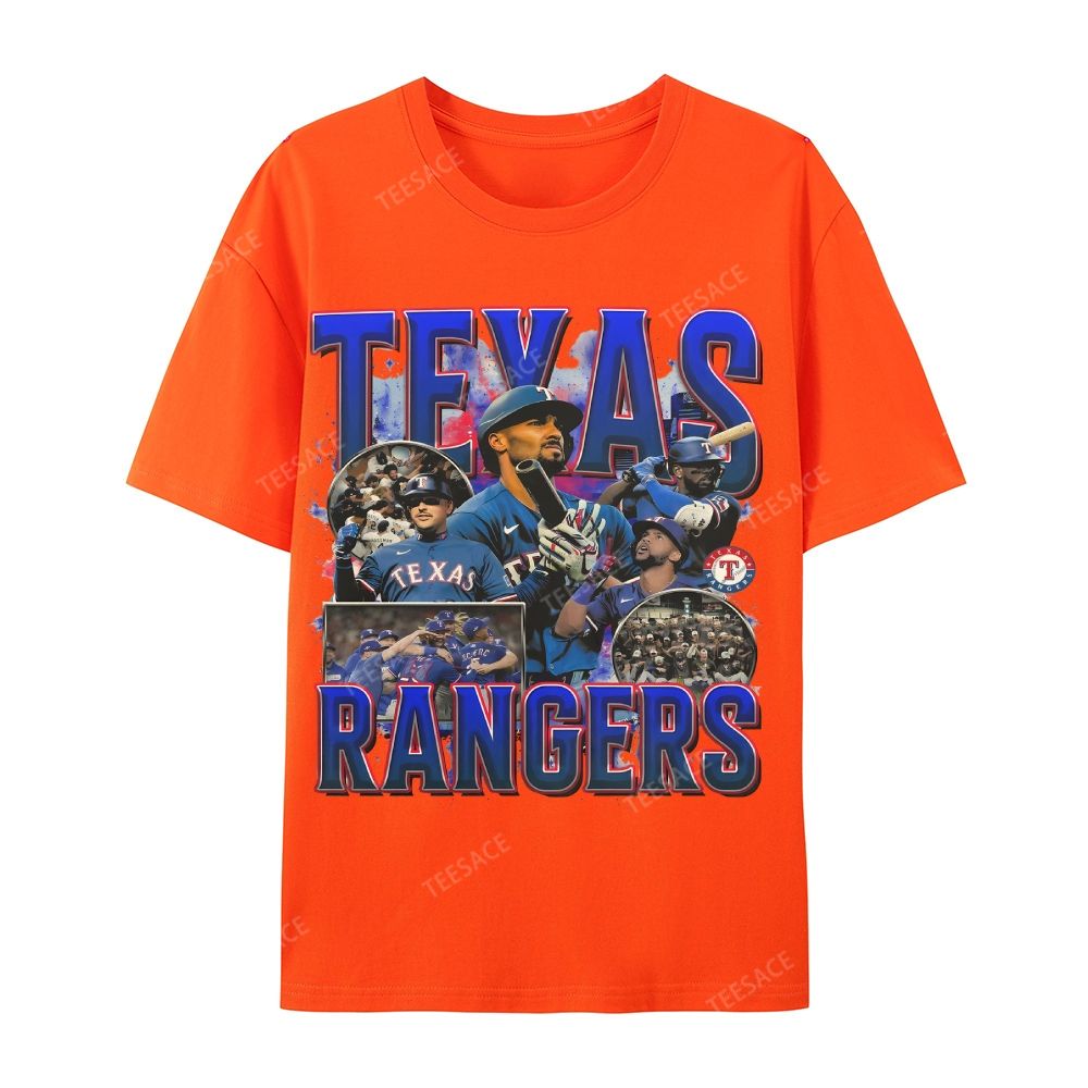 Casual Short Sleeve T-Shirt Texas Rangers World Series Tee
