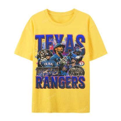 Casual Short Sleeve T-Shirt Texas Rangers World Series Tee