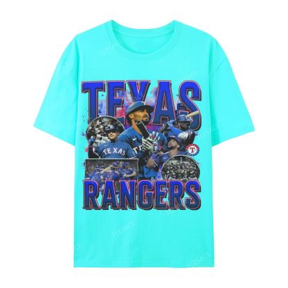Casual Short Sleeve T-Shirt Texas Rangers World Series Tee