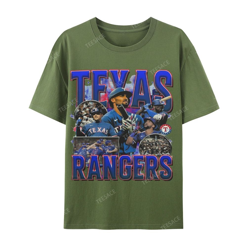 Casual Short Sleeve T-Shirt Texas Rangers World Series Tee
