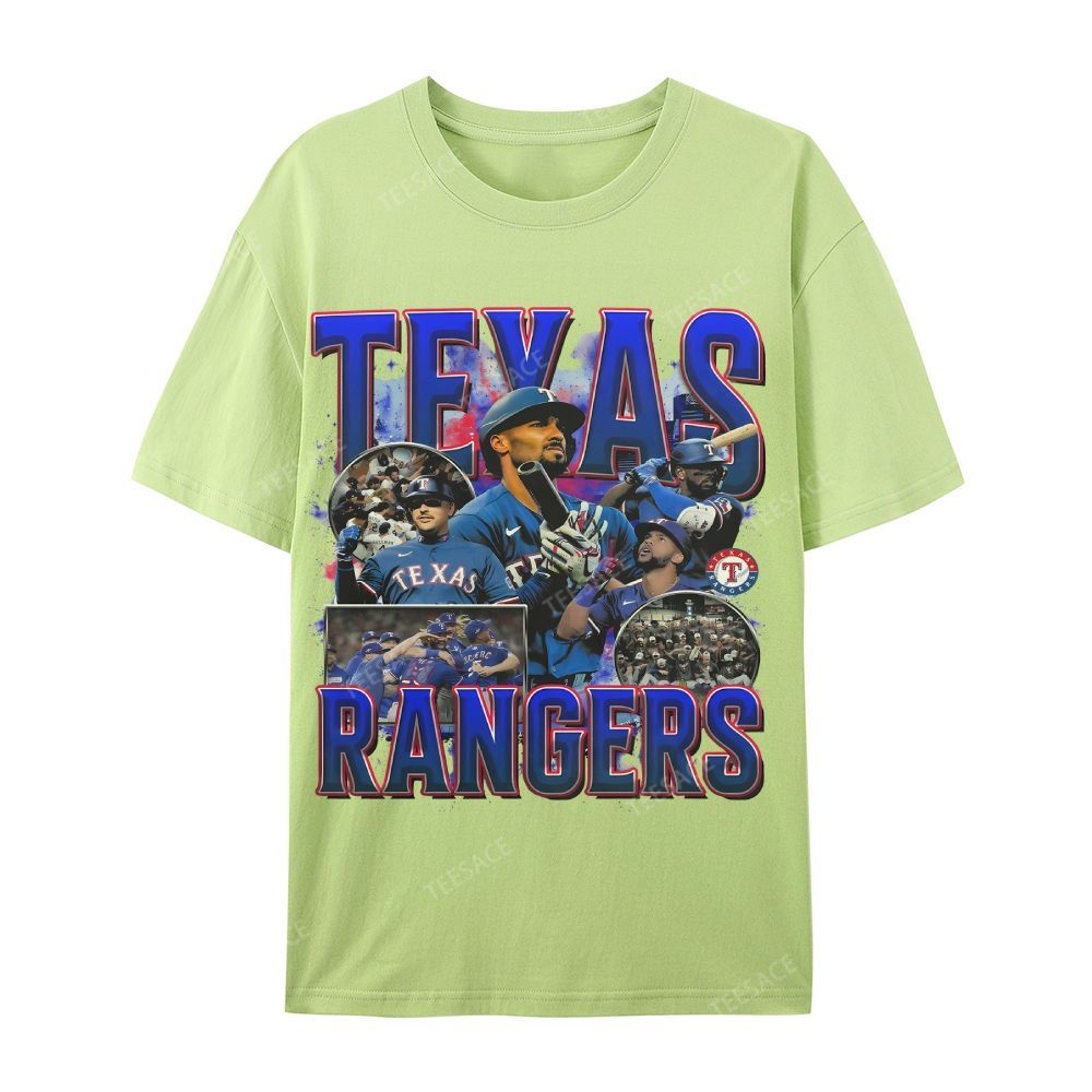 Casual Short Sleeve T-Shirt Texas Rangers World Series Tee