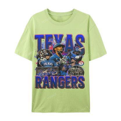 Casual Short Sleeve T-Shirt Texas Rangers World Series Tee
