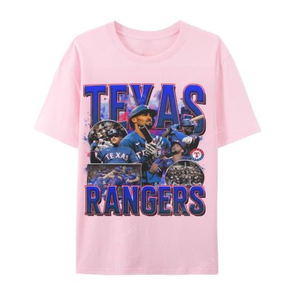 Casual Short Sleeve T-Shirt Texas Rangers World Series Tee