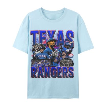 Casual Short Sleeve T-Shirt Texas Rangers World Series Tee