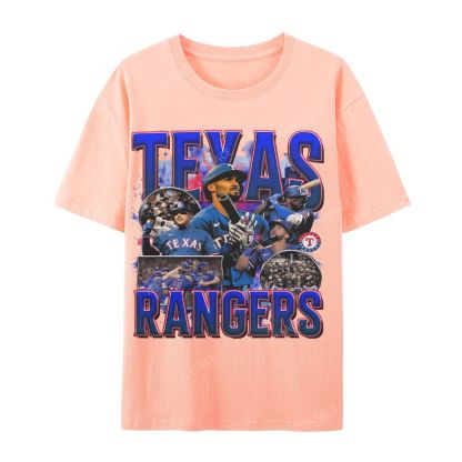 Casual Short Sleeve T-Shirt Texas Rangers World Series Tee