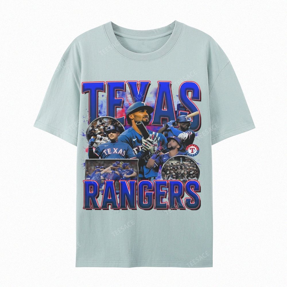 Casual Short Sleeve T-Shirt Texas Rangers World Series Tee