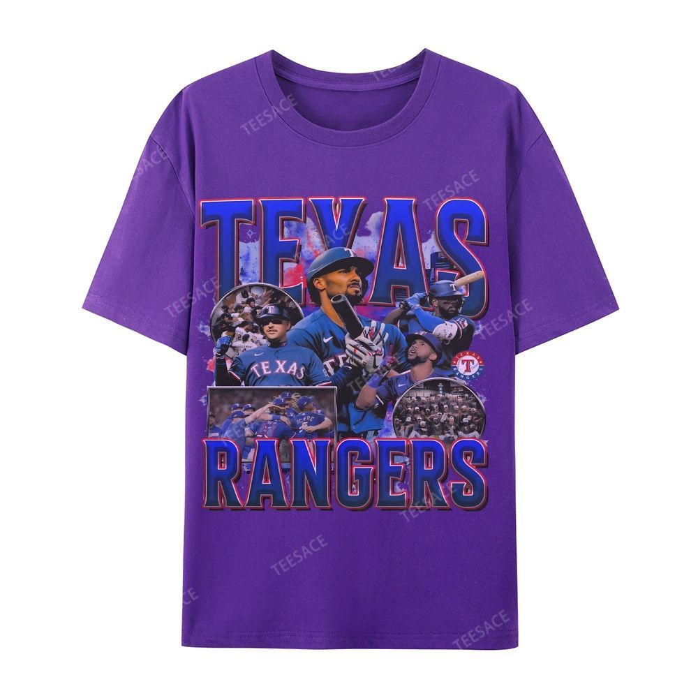 Casual Short Sleeve T-Shirt Texas Rangers World Series Tee