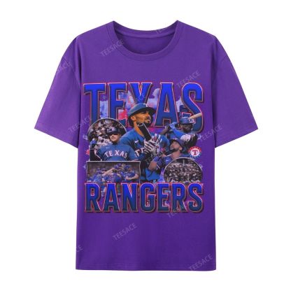 Casual Short Sleeve T-Shirt Texas Rangers World Series Tee