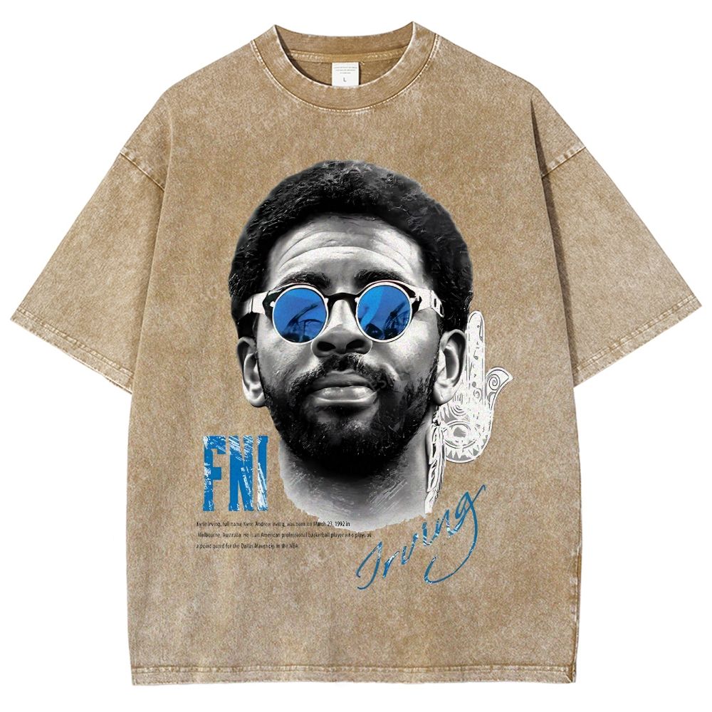 Unisex Fit Washed KYRIE IRVING T-Shirt 