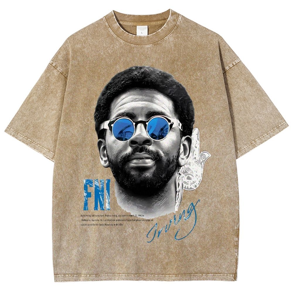 Unisex Fit Washed KYRIE IRVING T-Shirt 