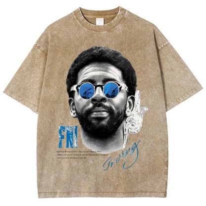Unisex Fit Washed KYRIE IRVING T-Shirt 