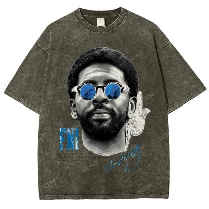 Unisex Fit Washed KYRIE IRVING T-Shirt 