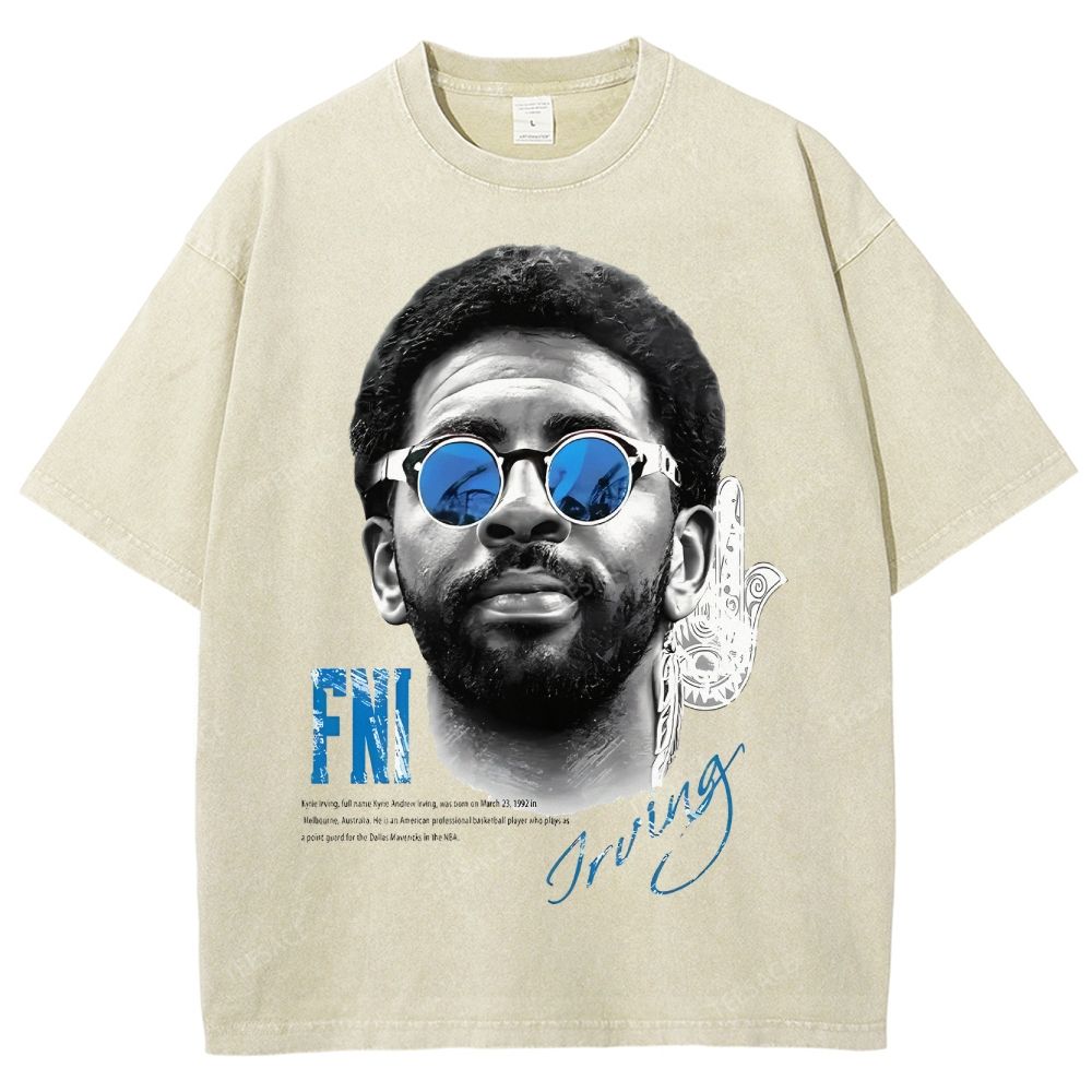 Unisex Fit Washed KYRIE IRVING T-Shirt 