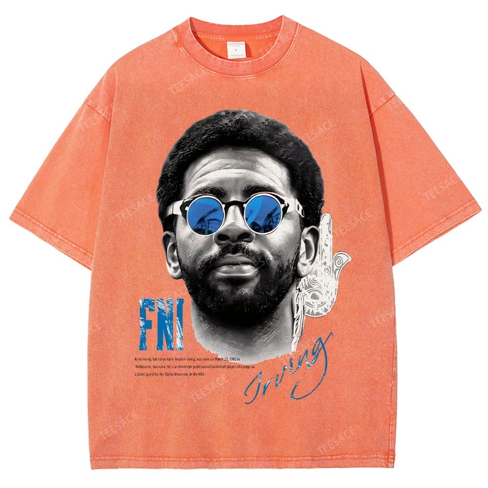 Unisex Fit Washed KYRIE IRVING T-Shirt 