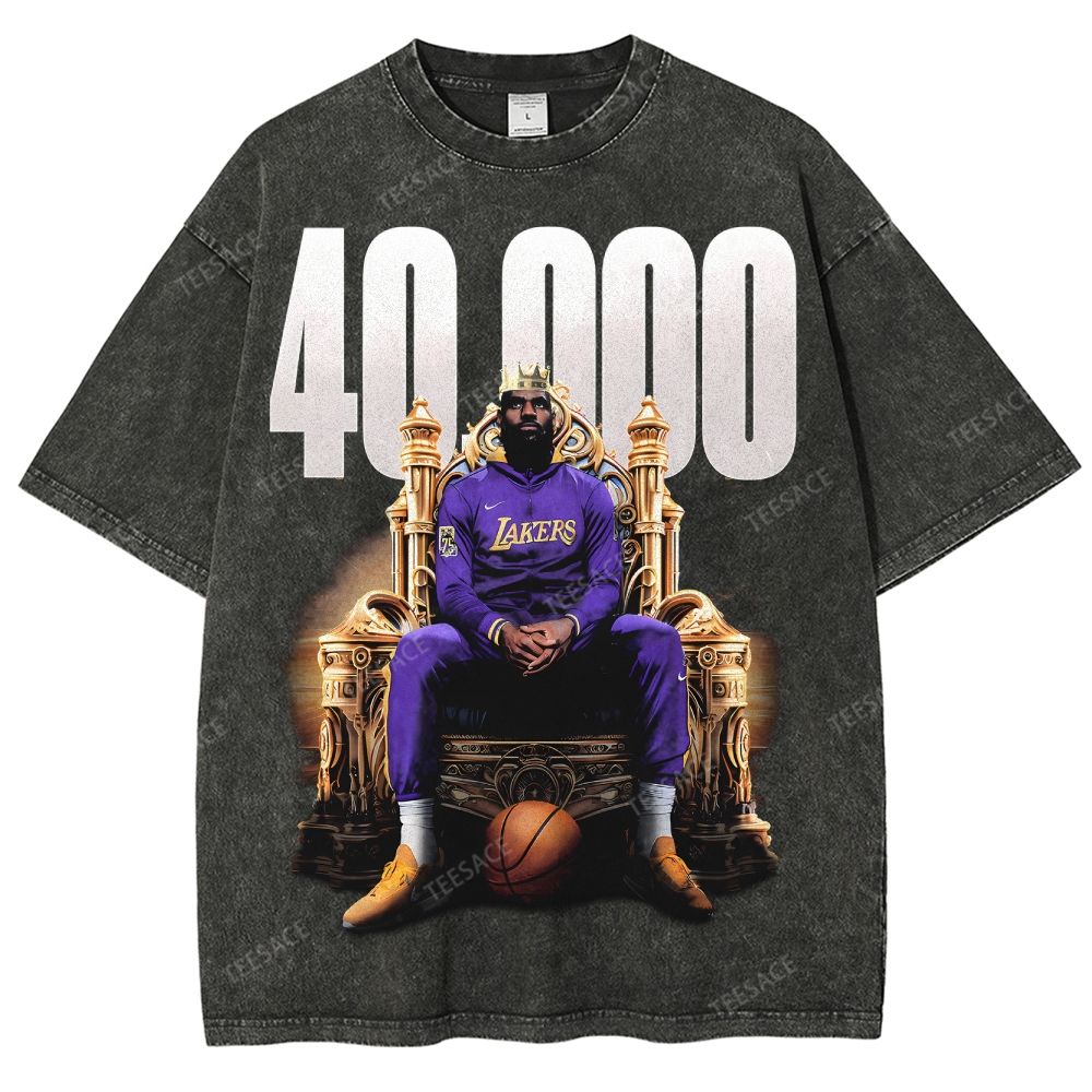 Unisex-Adult Ultra Cotton Washed T-Shirt Graphic VINTAGE TEE | EBRON JAMES 40000