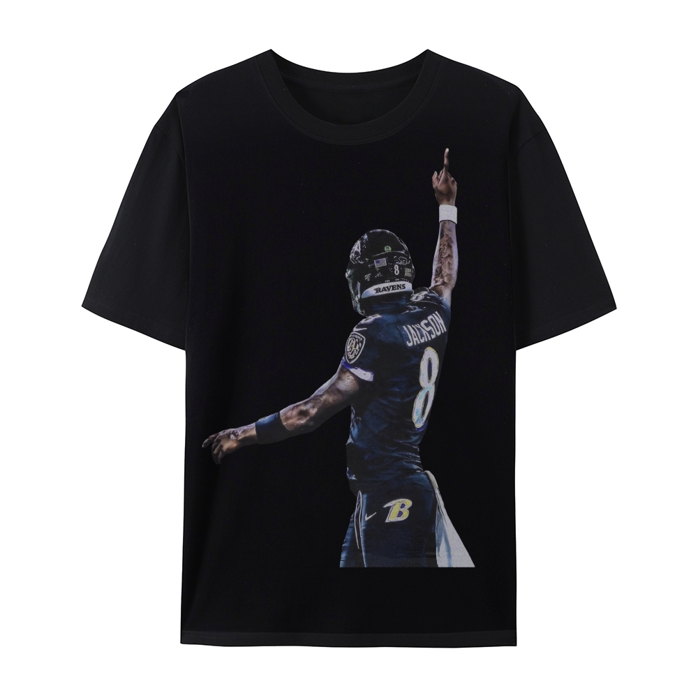 RAVENS Lamar Jackson Tee  Casual Short Sleeve Cotton T-Shirt 