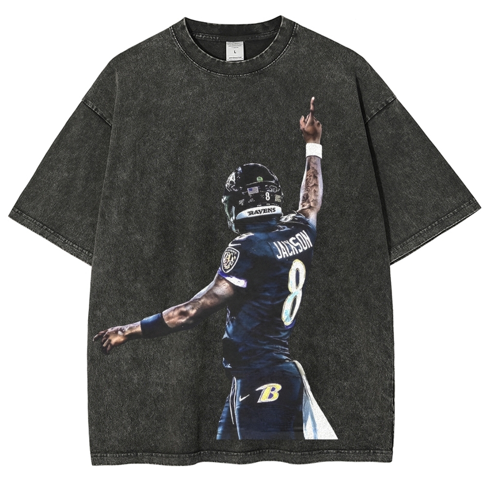 RAVENS Lamar Jackson Tee Unisex Vintage Washed T-Shirt