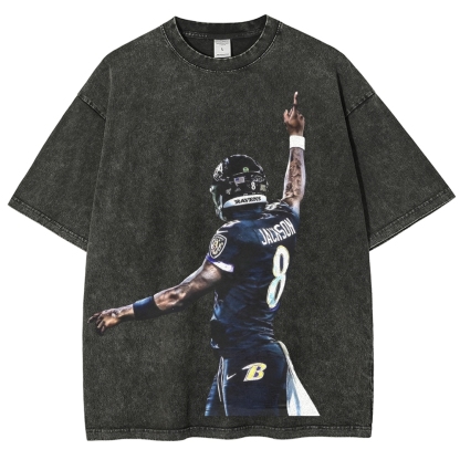 RAVENS Lamar Jackson Tee Unisex Vintage Washed T-Shirt  