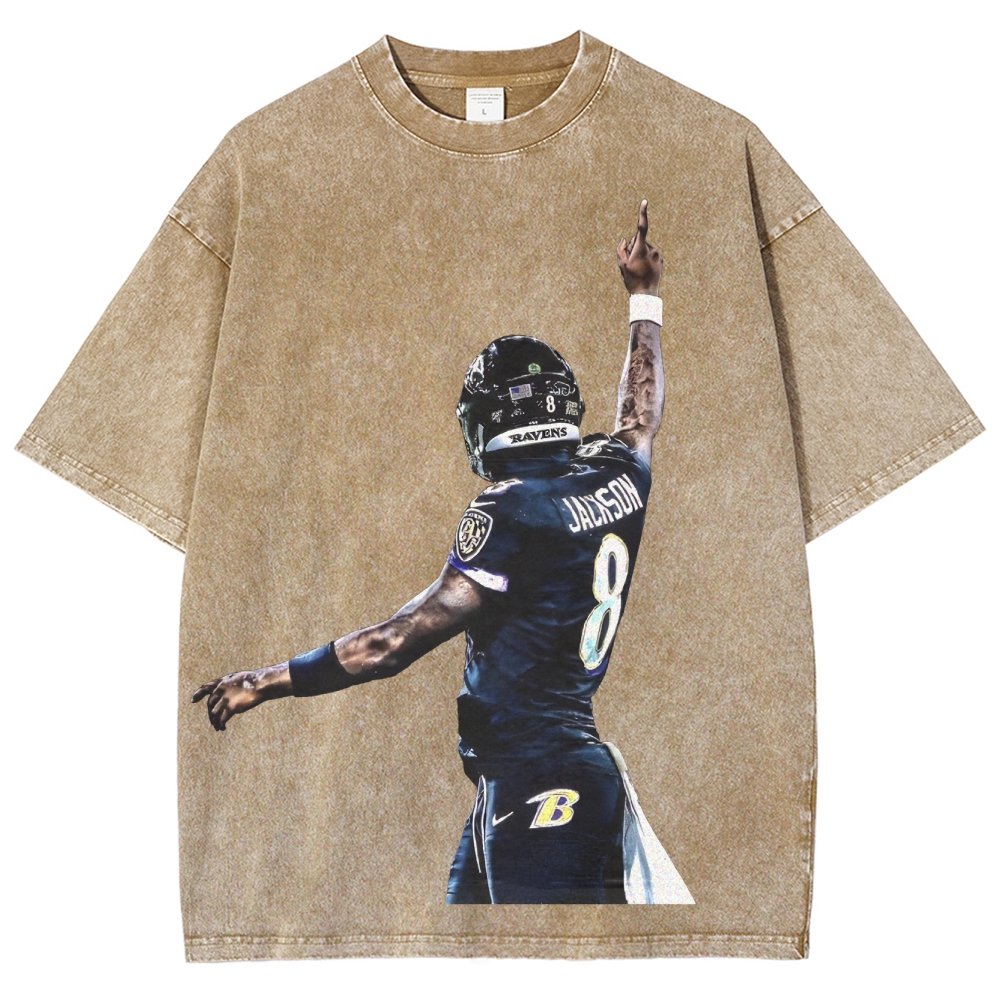 RAVENS Lamar Jackson Tee Unisex Vintage Washed T-Shirt  