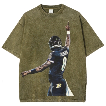 RAVENS Lamar Jackson Tee Unisex Vintage Washed T-Shirt  