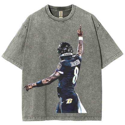 RAVENS Lamar Jackson Tee Unisex Vintage Washed T-Shirt  