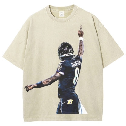 RAVENS Lamar Jackson Tee Unisex Vintage Washed T-Shirt  