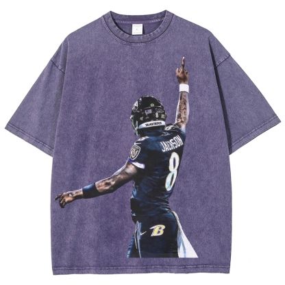 RAVENS Lamar Jackson Tee Unisex Vintage Washed T-Shirt  