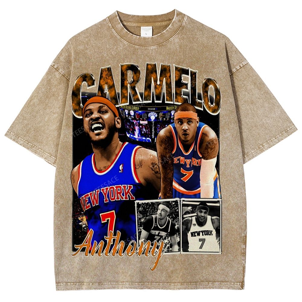 Carmelo Tee Unisex Fit Washed T-Shirt 
