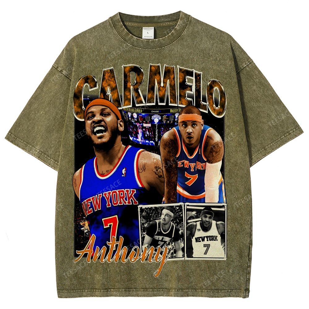 Carmelo Tee Unisex Fit Washed T-Shirt 