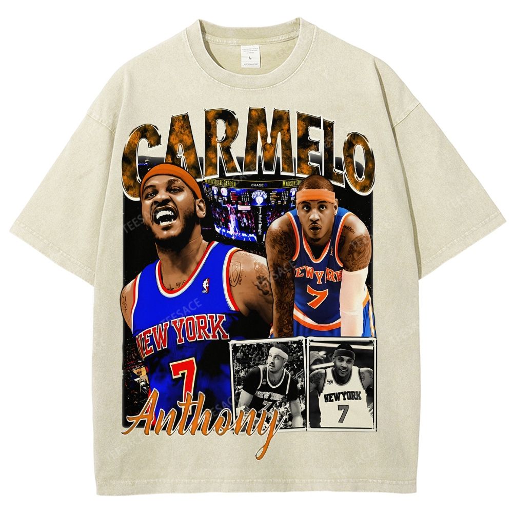 Carmelo Tee Unisex Fit Washed T-Shirt 