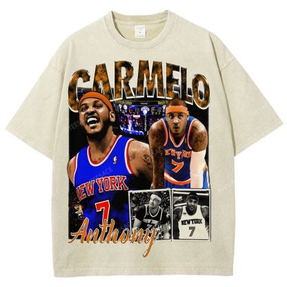 Carmelo Tee Unisex Fit Washed T-Shirt 