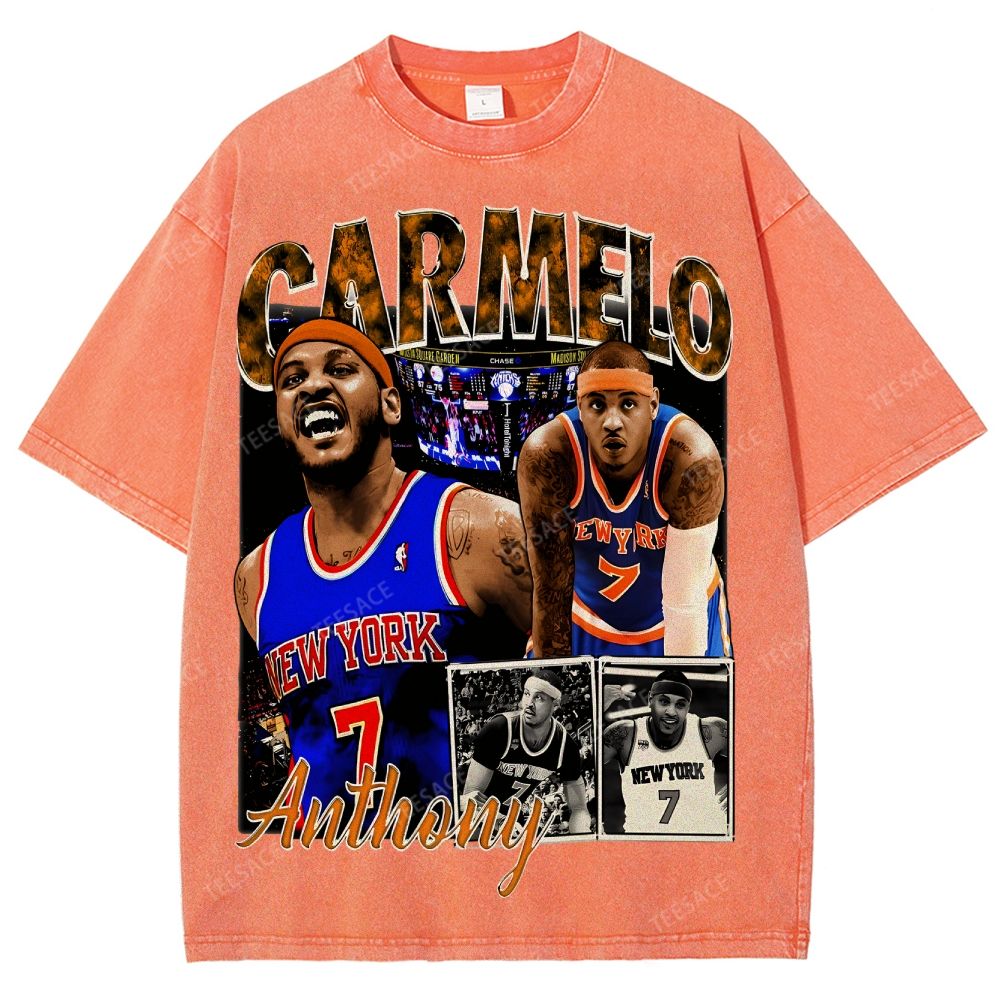 Carmelo Tee Unisex Fit Washed T-Shirt 