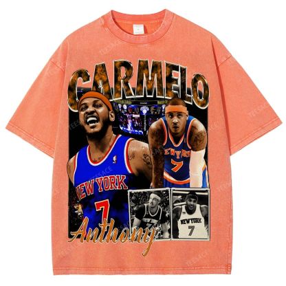 Carmelo Tee Unisex Fit Washed T-Shirt 