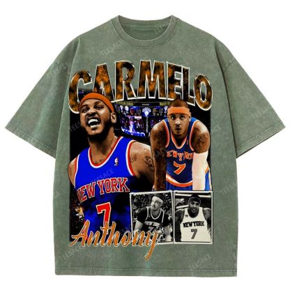 Carmelo Tee Unisex Fit Washed T-Shirt 