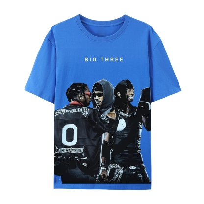 MUSIC BIG THREE TEE Casual Short Sleeve T-Shirt  