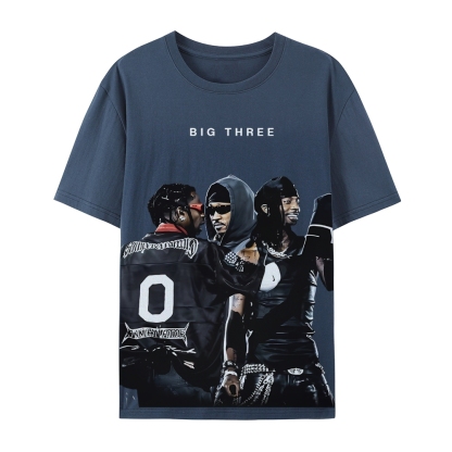 MUSIC BIG THREE TEE Casual Short Sleeve T-Shirt  
