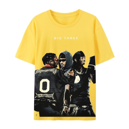 MUSIC BIG THREE TEE Casual Short Sleeve T-Shirt  