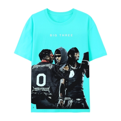 MUSIC BIG THREE TEE Casual Short Sleeve T-Shirt  