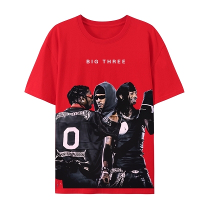 MUSIC BIG THREE TEE Casual Short Sleeve T-Shirt  