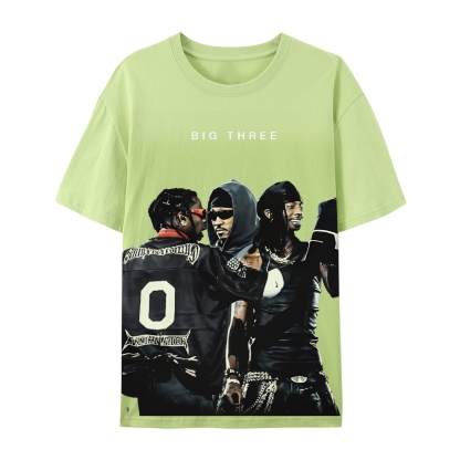 MUSIC BIG THREE TEE Casual Short Sleeve T-Shirt  