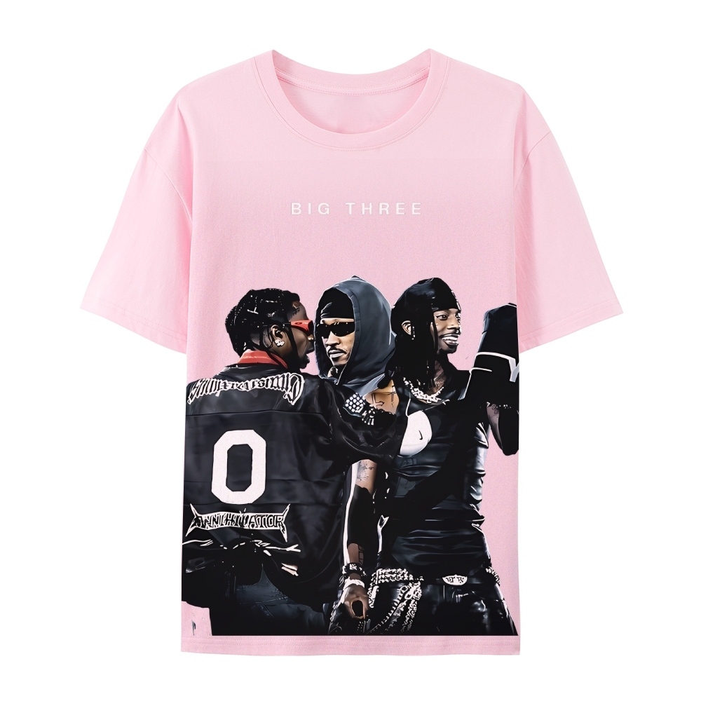 MUSIC BIG THREE TEE Casual Short Sleeve T-Shirt  
