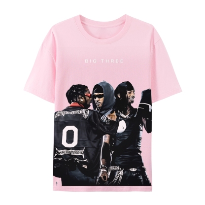 MUSIC BIG THREE TEE Casual Short Sleeve T-Shirt  