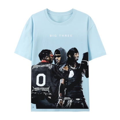 MUSIC BIG THREE TEE Casual Short Sleeve T-Shirt  