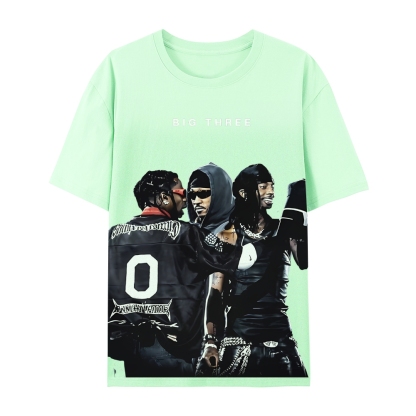 MUSIC BIG THREE TEE Casual Short Sleeve T-Shirt  