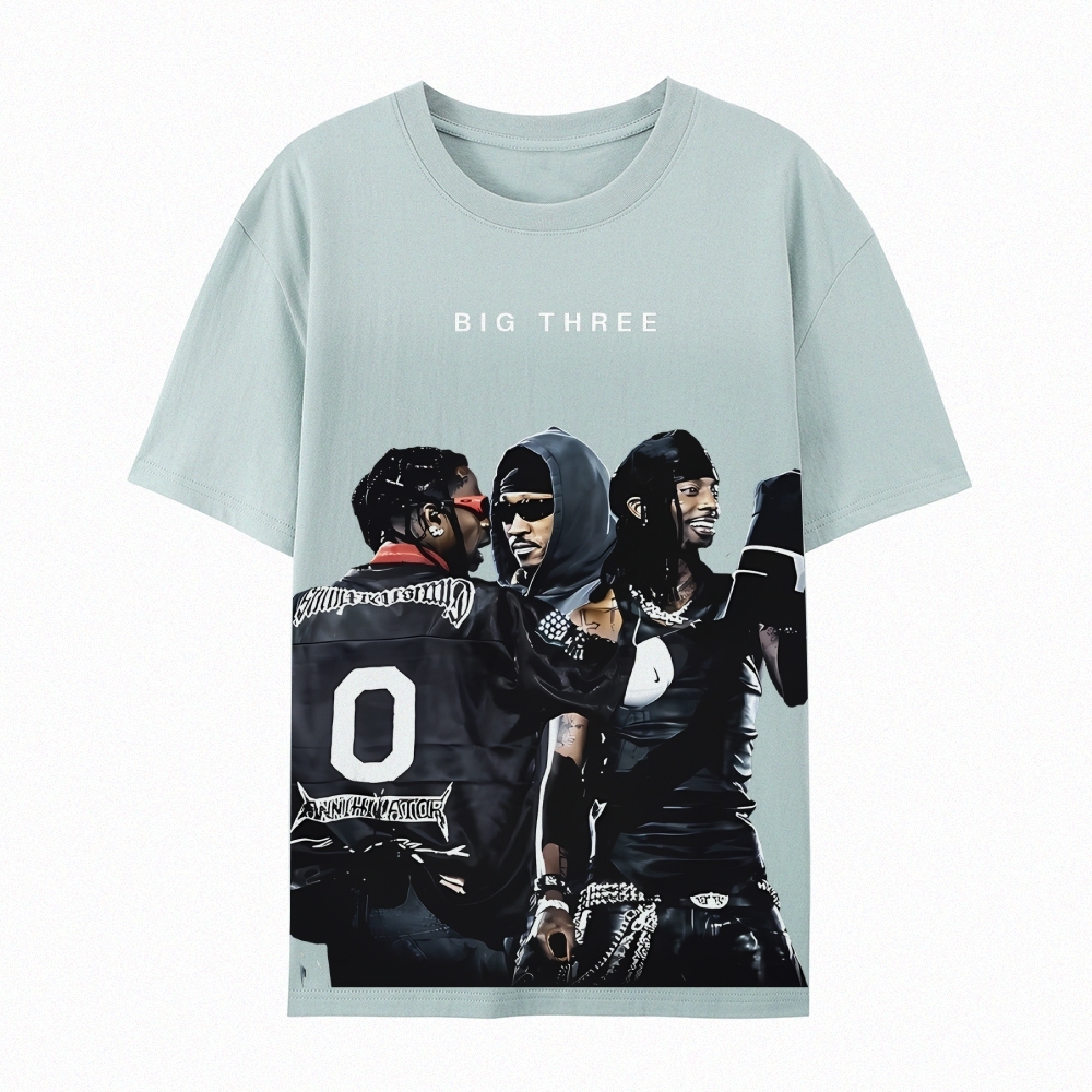 MUSIC BIG THREE TEE Casual Short Sleeve T-Shirt  